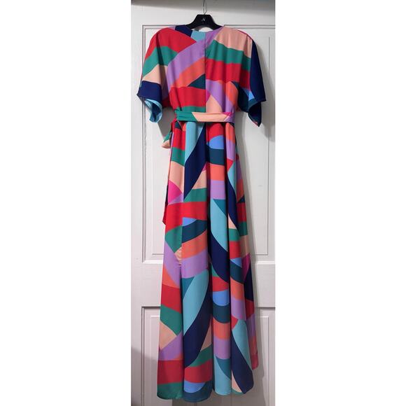 NWT Hutch Gemma Colorful Abstract Wrap Maxi Dress Size S - Picture 10 of 15